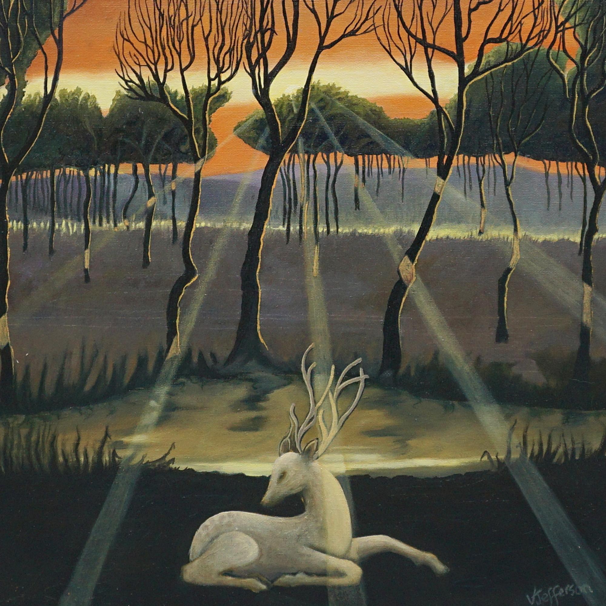 Paint 'White Hart' A Contemporary Oil on Canvas by Vera Jefferson
