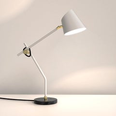 White Hartau Table Lamp Handmade by Darmes