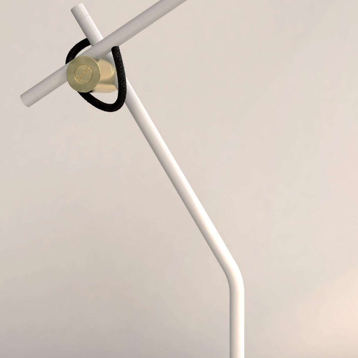Canadian White Hartau Table Lamp Handmade by Studio d'Armes For Sale