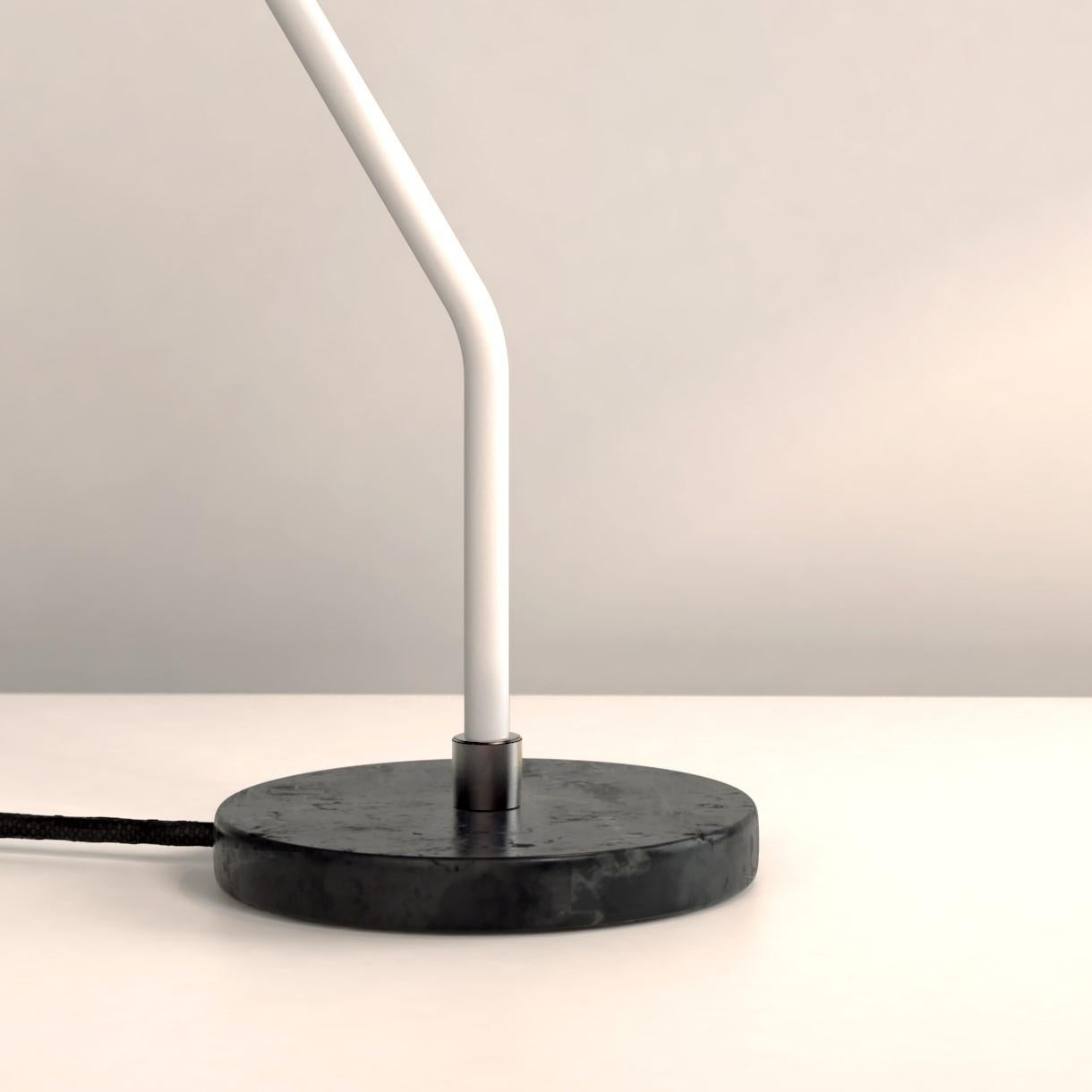 White Hartau Table Lamp Handmade by Studio d'Armes In New Condition In Geneve, CH