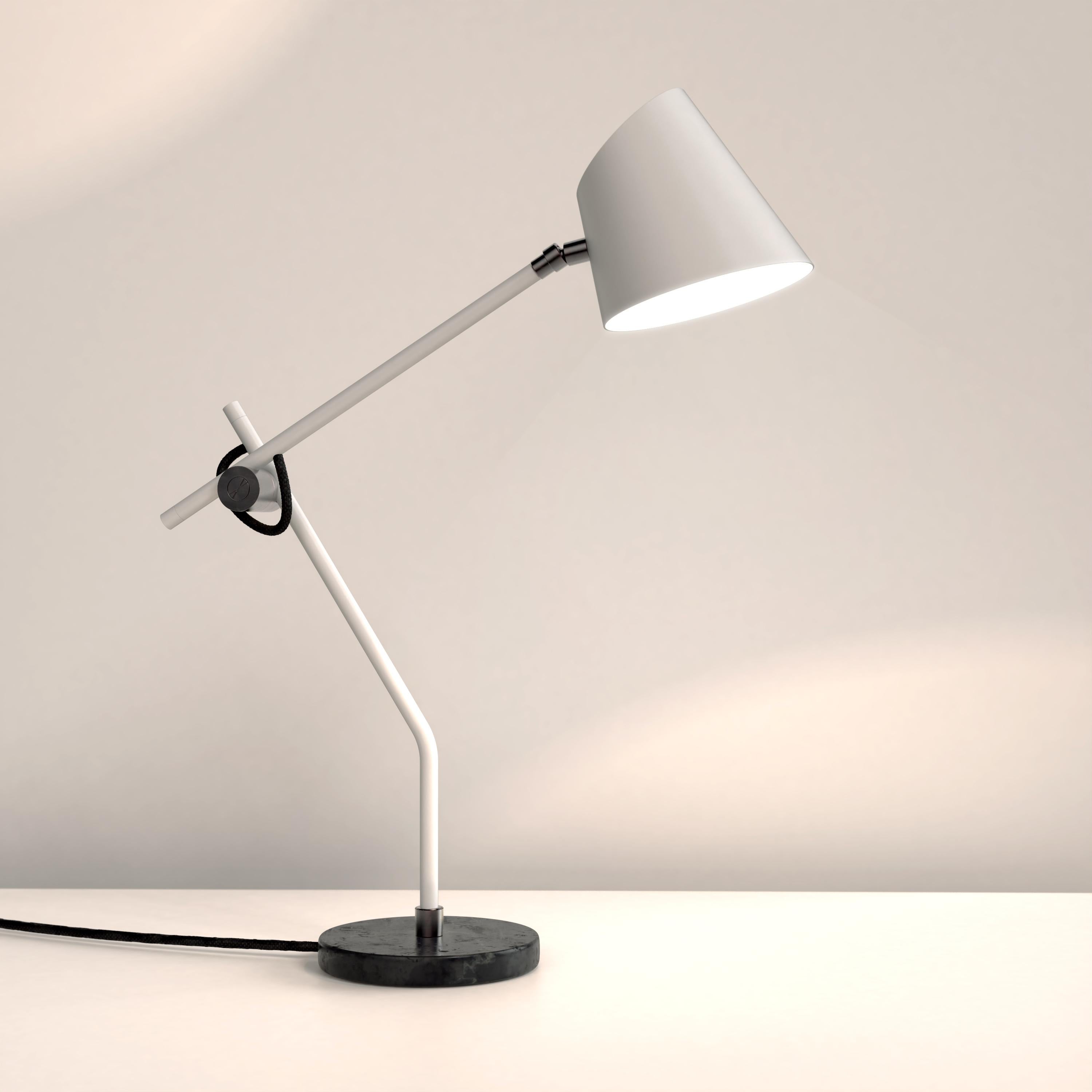 Contemporary White Hartau Table Lamp Handmade by Studio d'Armes For Sale