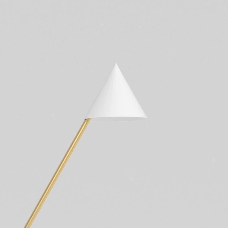 German White Hat Floor Light, Cone Down, by Atelier Areti For Sale