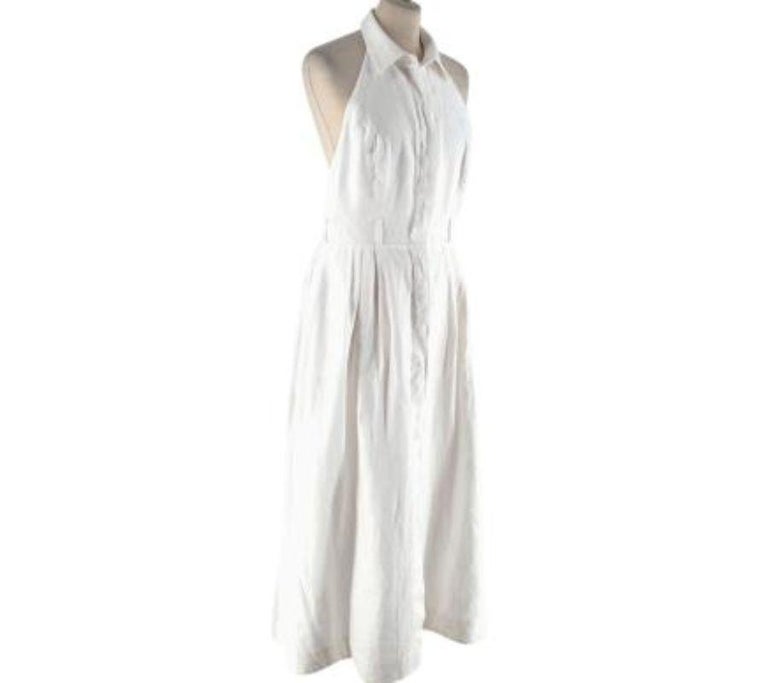 Zimmerman White Heavy Linen Shirt Dress S For Sale at 1stDibs