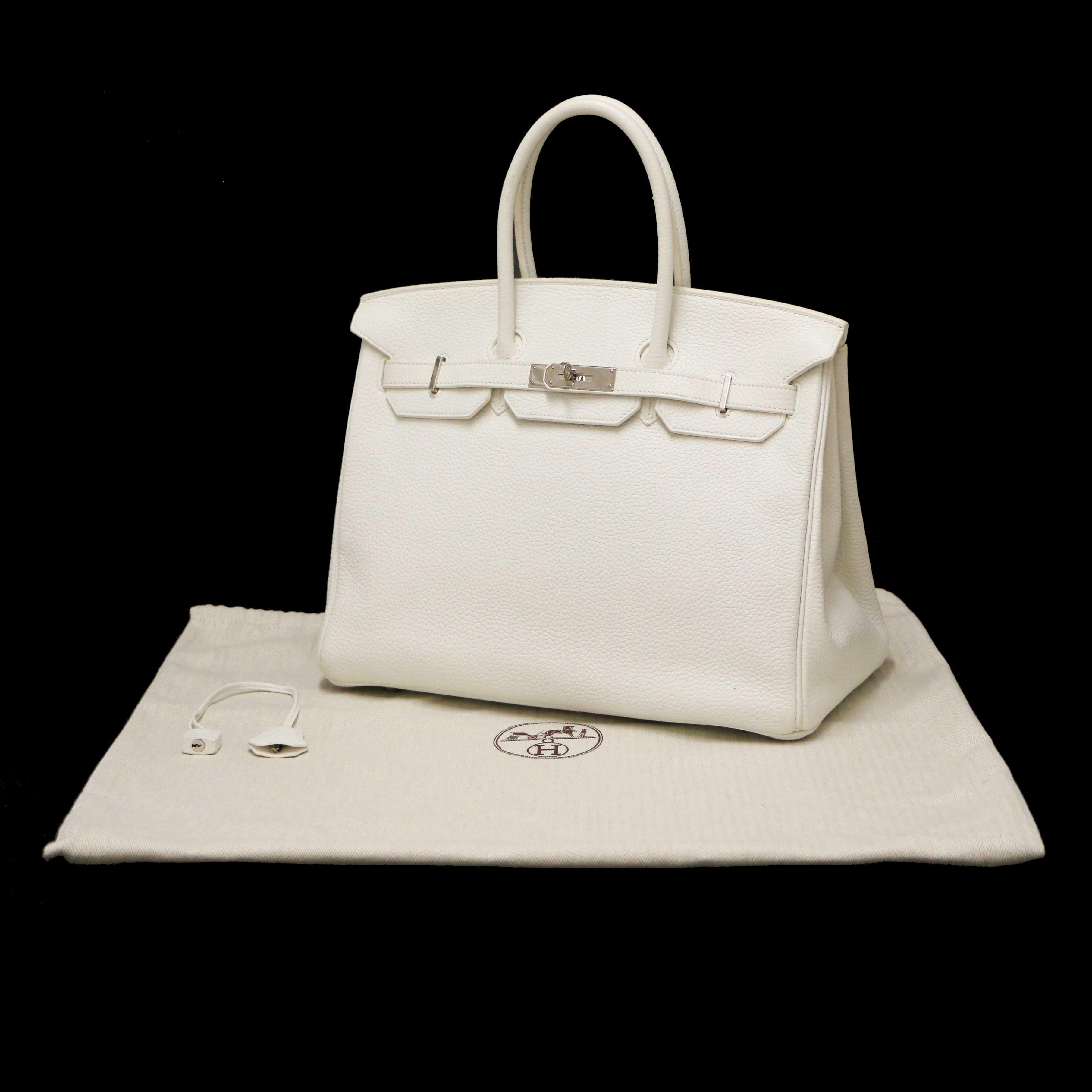 White Hermès Birkin 35 For Sale 11
