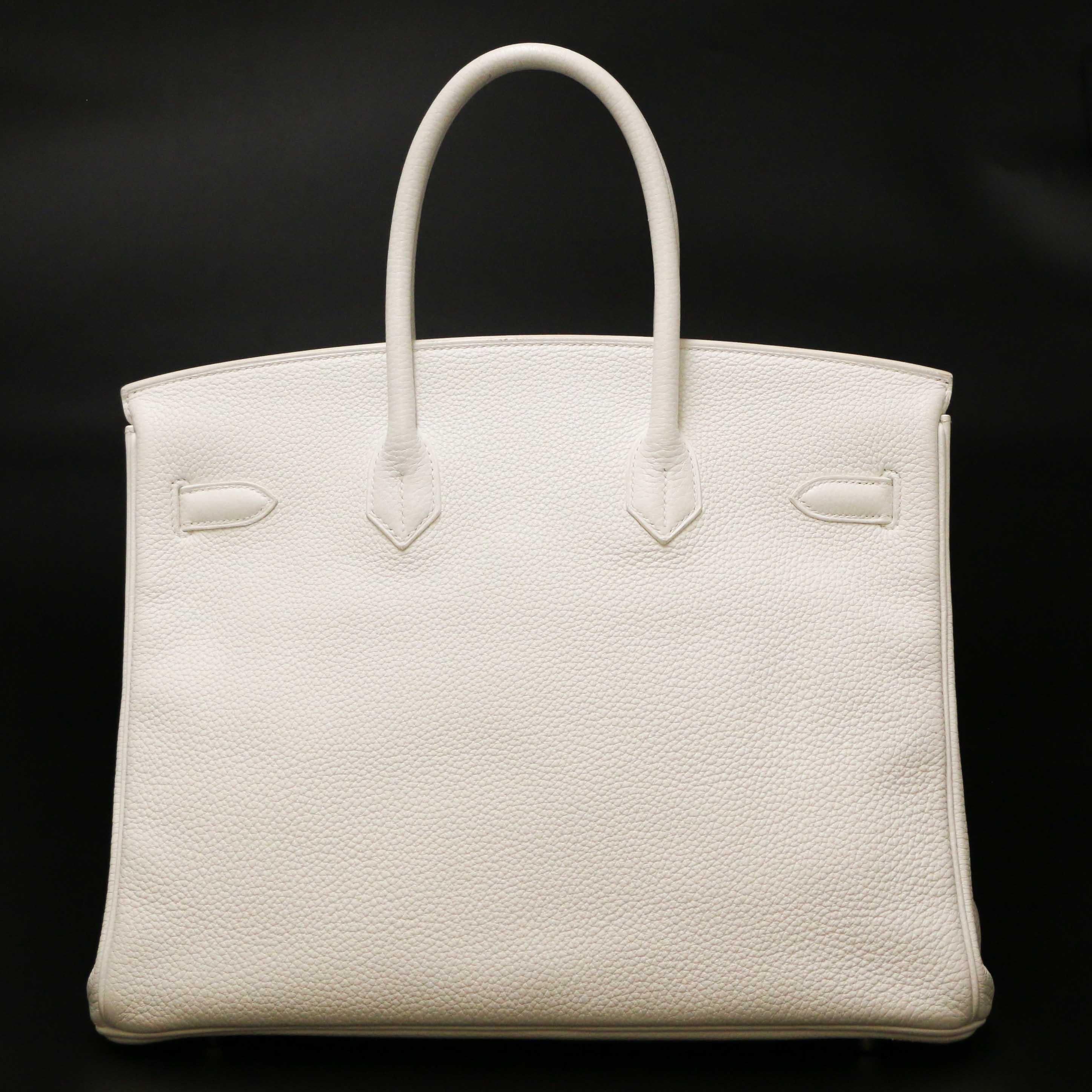White Hermès Birkin 35 In Excellent Condition For Sale In Paris, FR