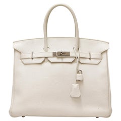 Birkin 35 di Hermès di colore bianco