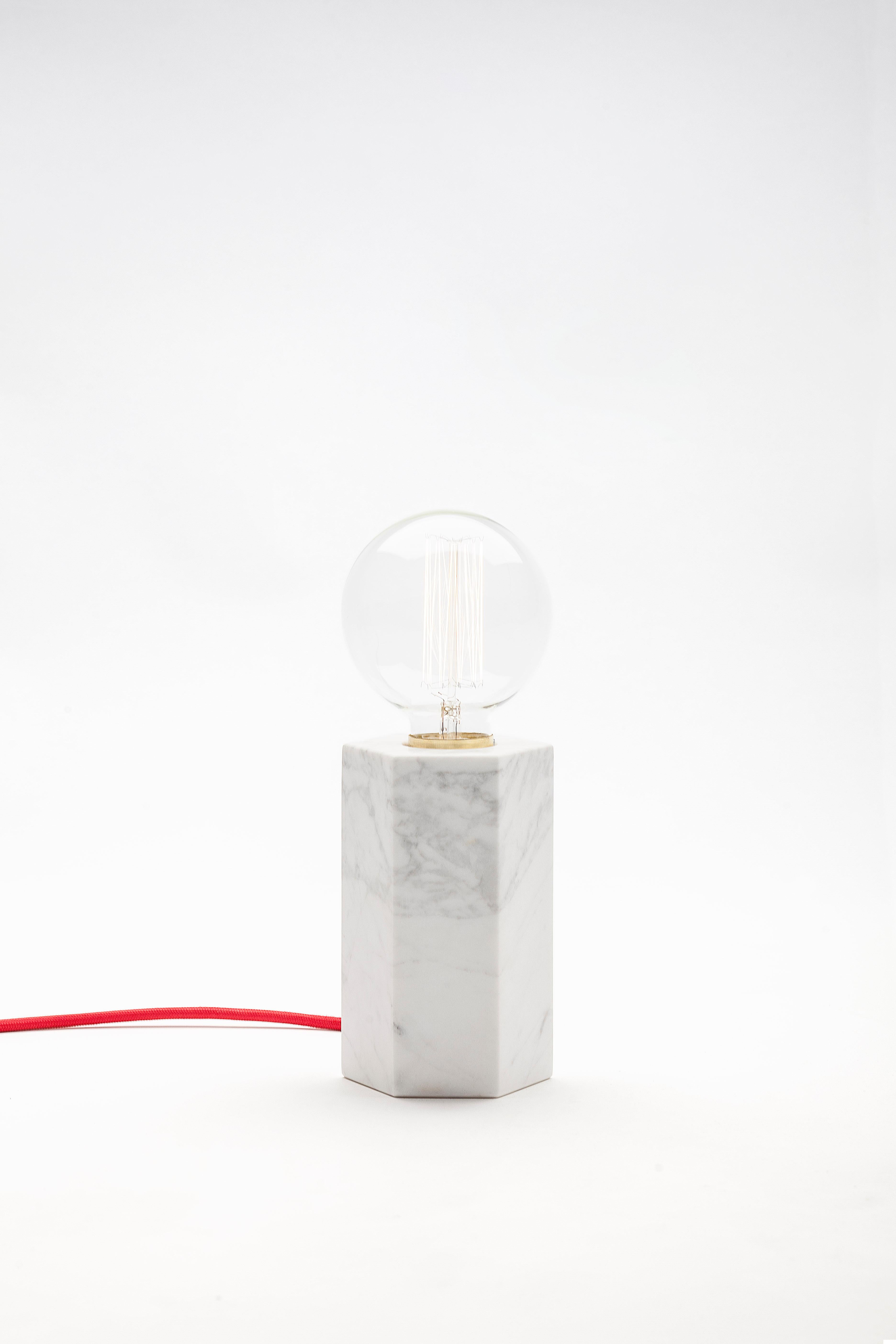 Spanish White Hex Lamp by Joseph Vila Capdevila For Sale