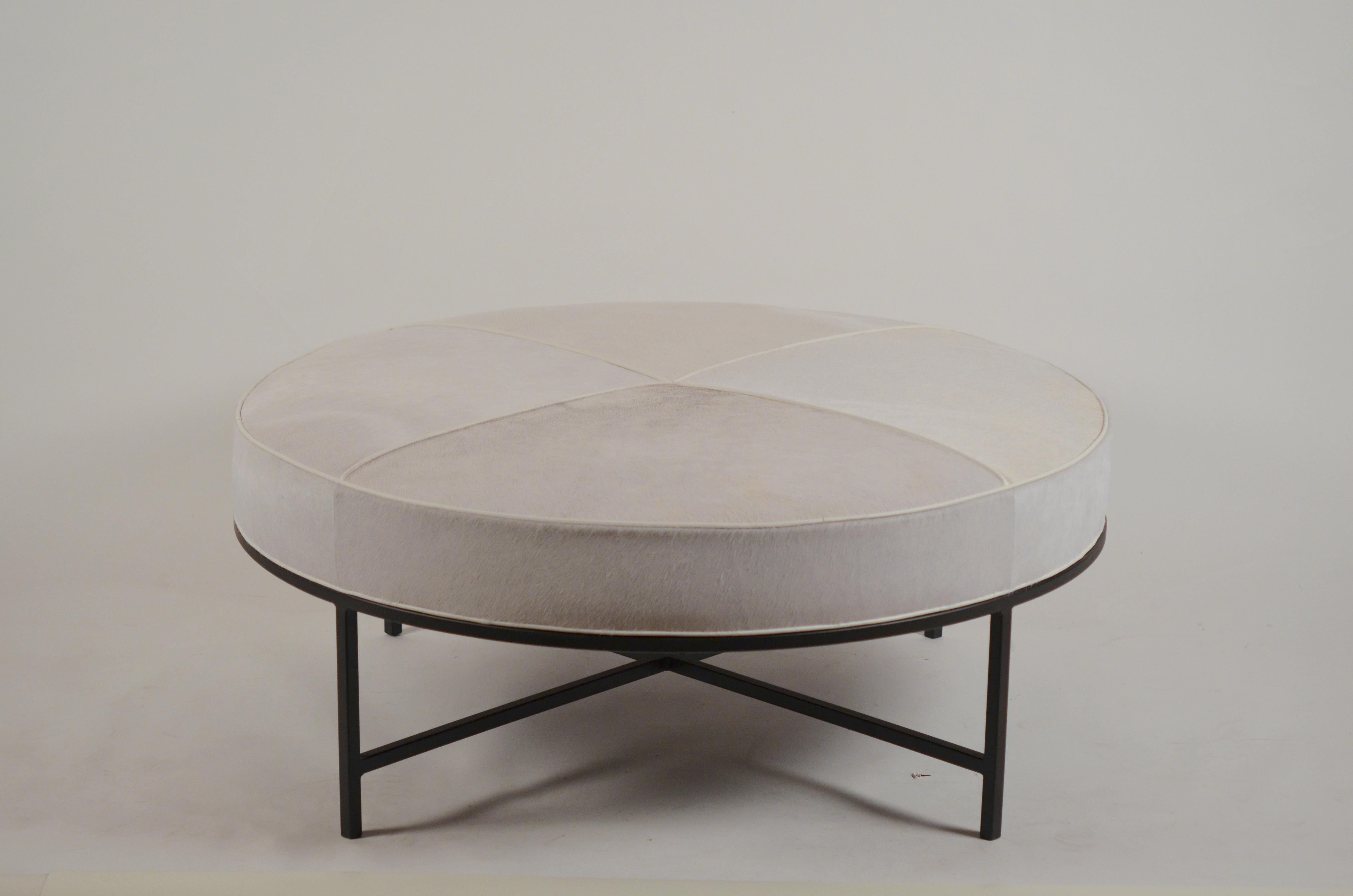 round upholstered coffee table
