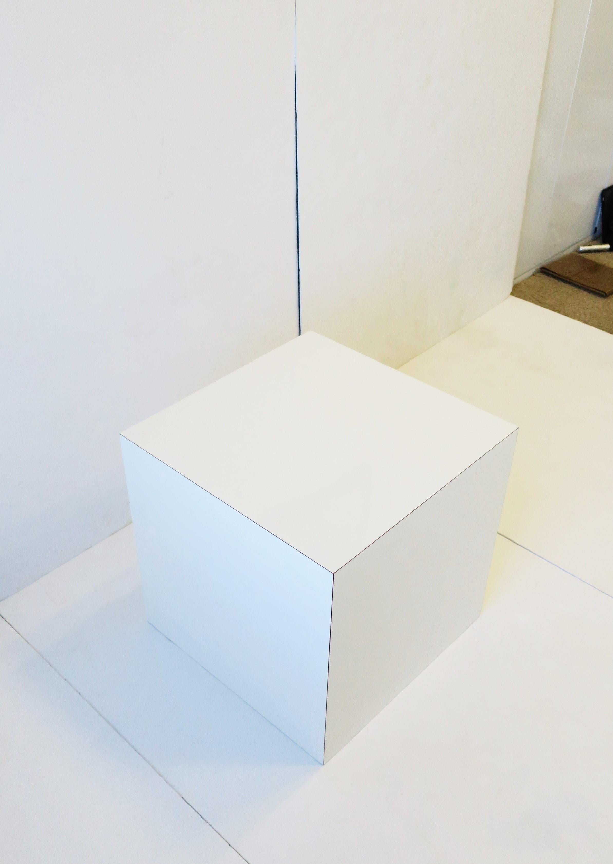 White Pedestal Cube or End Table  For Sale 4