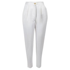 White High Waisted Tailored Trousers Size XS