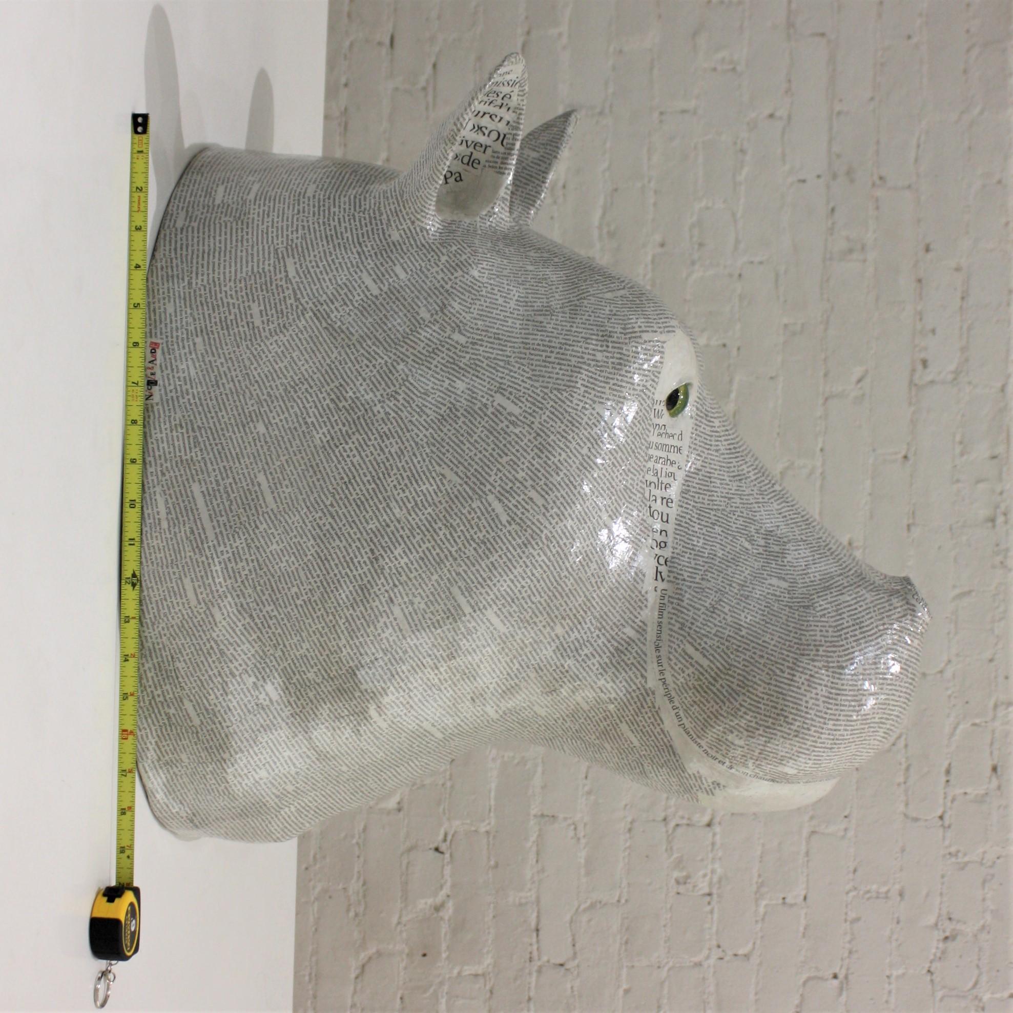 White Hippopotamus Papier-Mâché Trophy 1