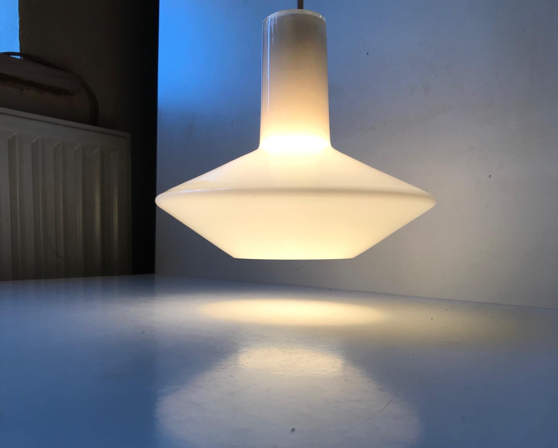 Late 20th Century White Holmegaard Opaline Pendant Lamp 'Sinus' by Sidse Werner
