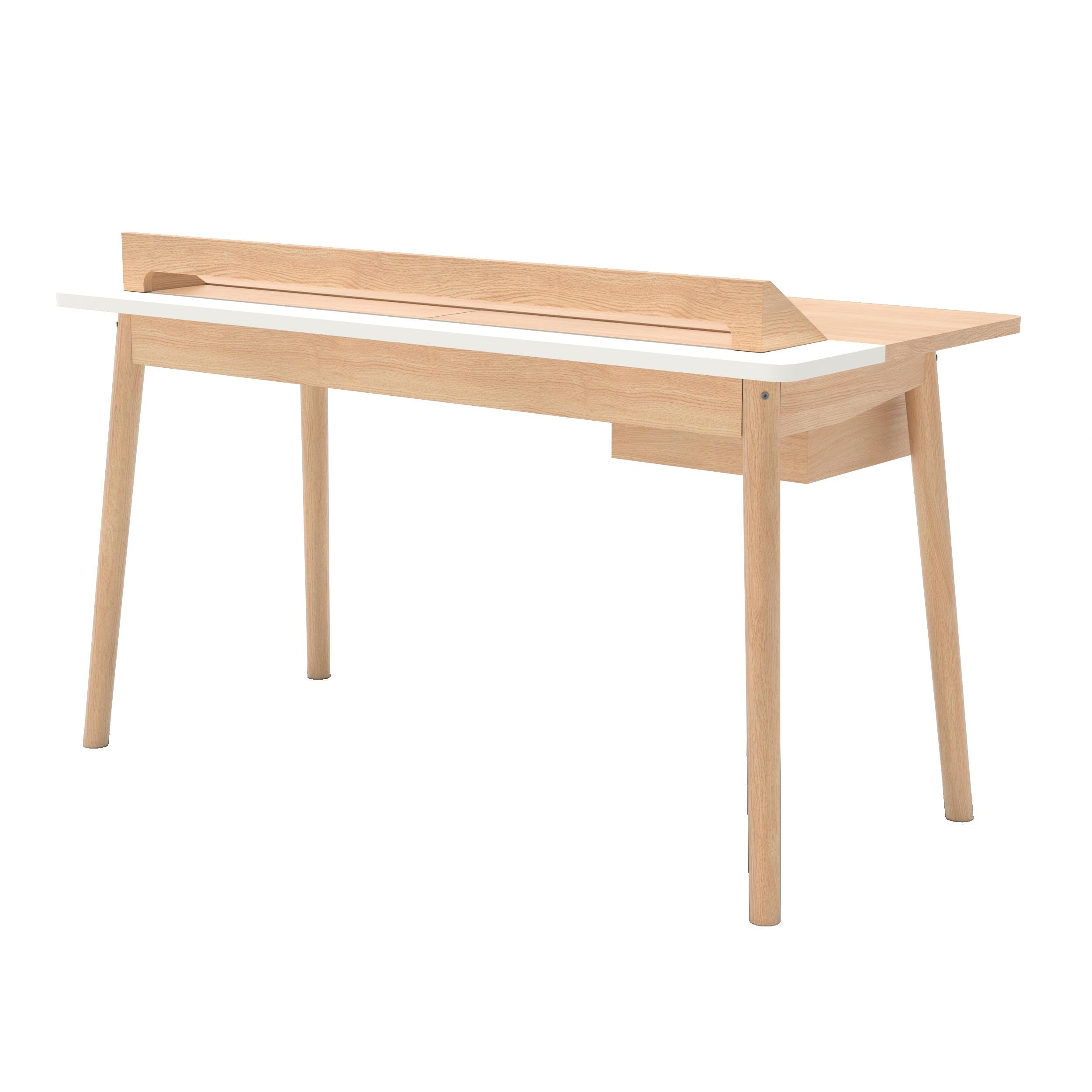 White Honoré Desk Natural Oak by HARTO In New Condition For Sale In Geneve, CH