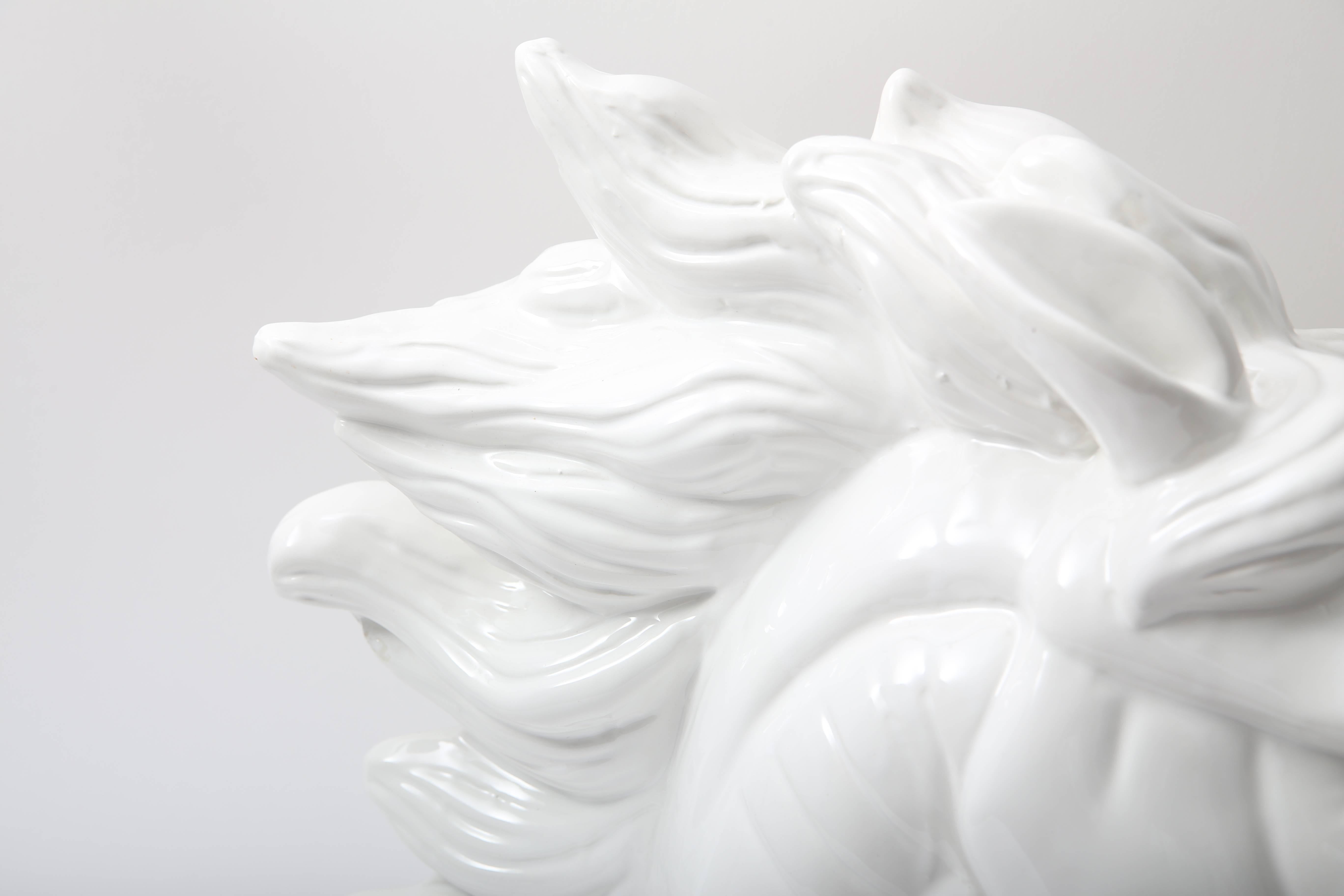 Molded White Horse Head Sculpture