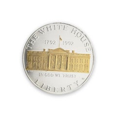 White House Bicentennial 1992 Gold Highlighted Silver Dollar Commemorative Coin