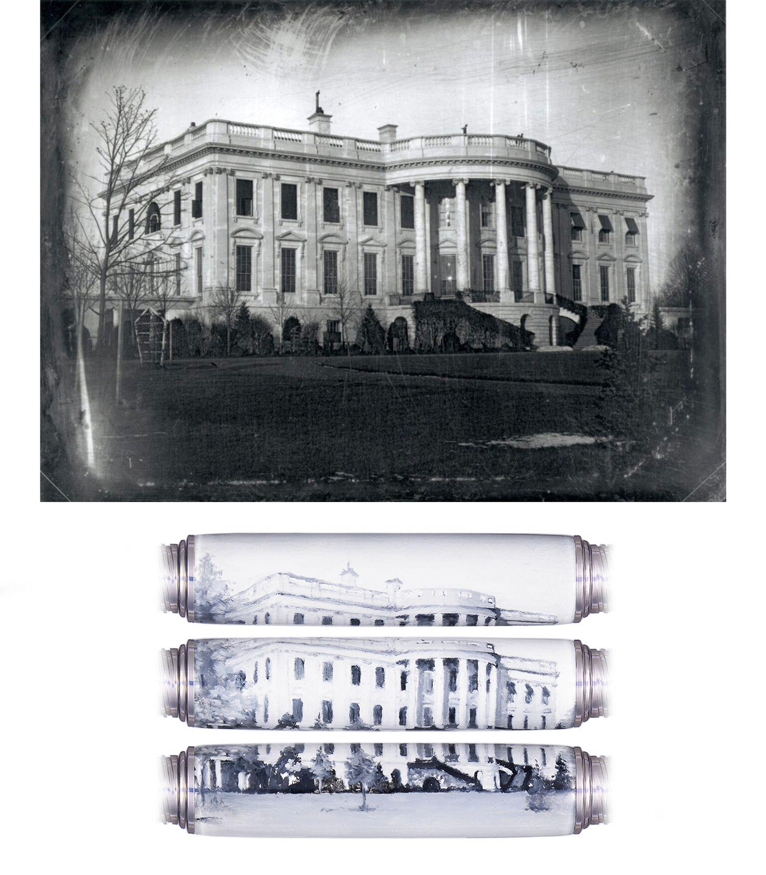 Füllfederhalter und Tintenroller aus dem Weißen Haus:: limitierte Auflage:: mit antikem Holz (amerikanisch)