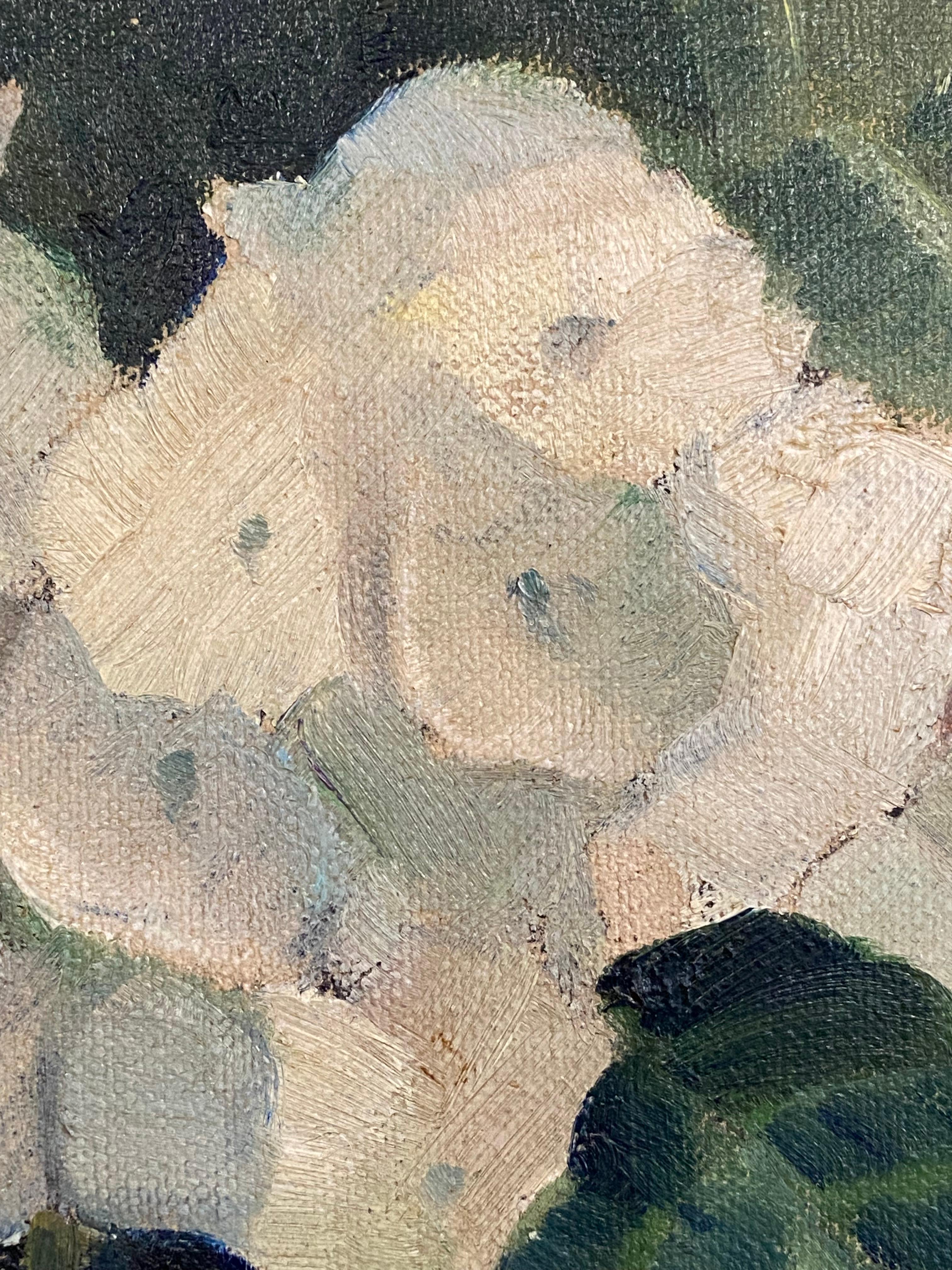 Canvas White Hydrangea Painting by Nina Kickbush Griffin
