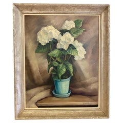 White Hydrangea Painting by Nina Kickbush Griffin