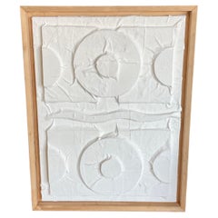 White Plaster Wall Sculpture, France, Contemporary