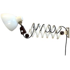 White Industrial Scissor Lamp from Veb Zweckleuchtenbau Dresden, 1960s