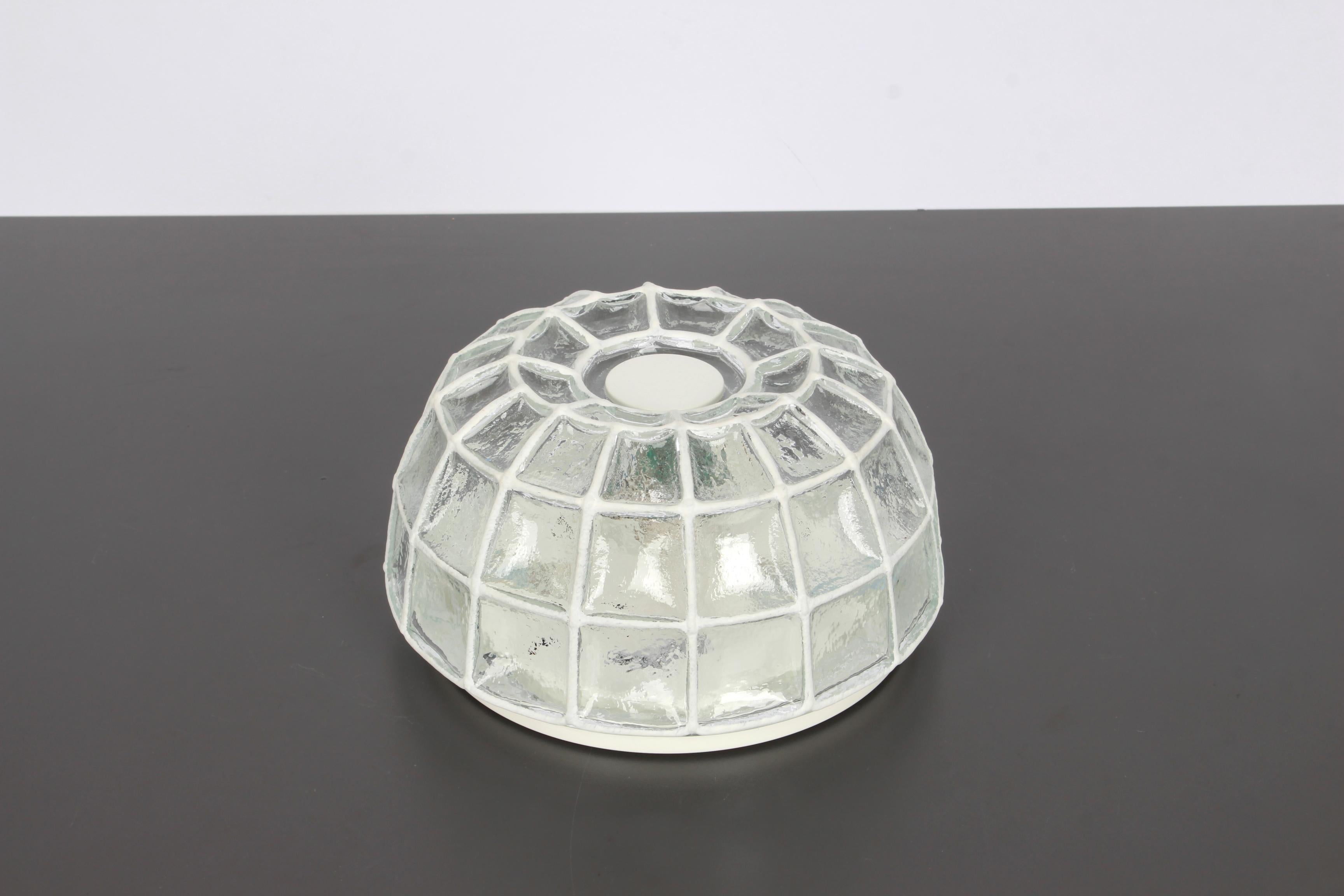 1 of 5 White Iron and Clear Glass Ceiling Lights by Limburg, Germany, 1960s In Good Condition For Sale In Aachen, NRW