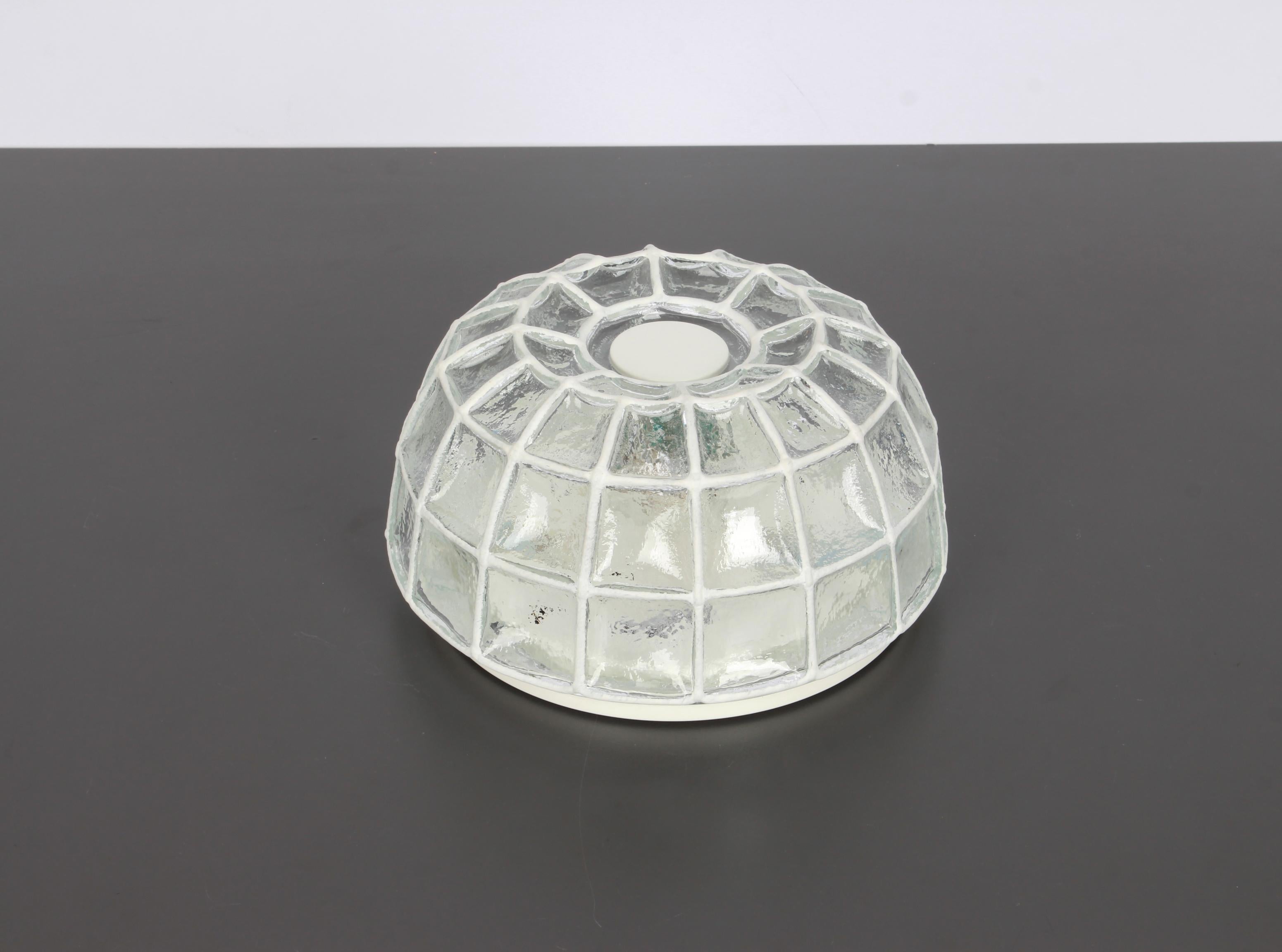 1 of 5 White Iron and Clear Glass Ceiling Lights by Limburg, Germany, 1960s For Sale 3