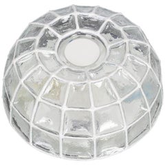Retro 1 of 5 White Iron and Clear Glass Ceiling Lights by Limburg, Germany, 1960s