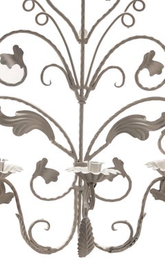 White Iron Candlestick Wall Scones Pair