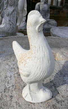 White Iron Chicken Sculpture for Farden or Decoration