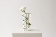 White Iron Handcrafted Flower Vase Contemporary Mediterranean Design