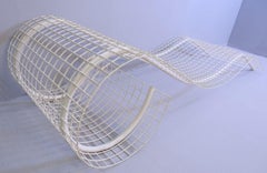 White Iron Pool Lounge Chair