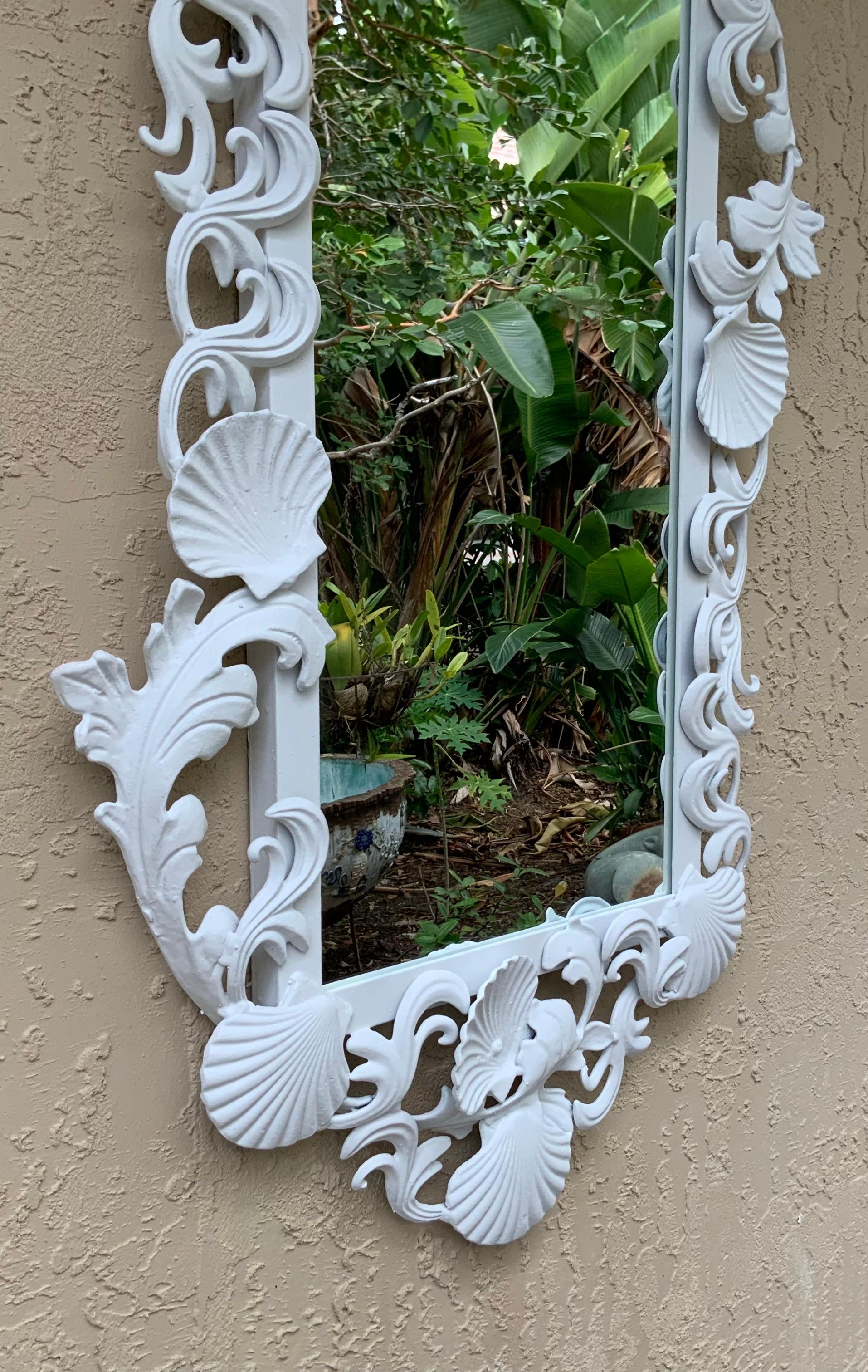White Iron Sea Shell Mirror 5