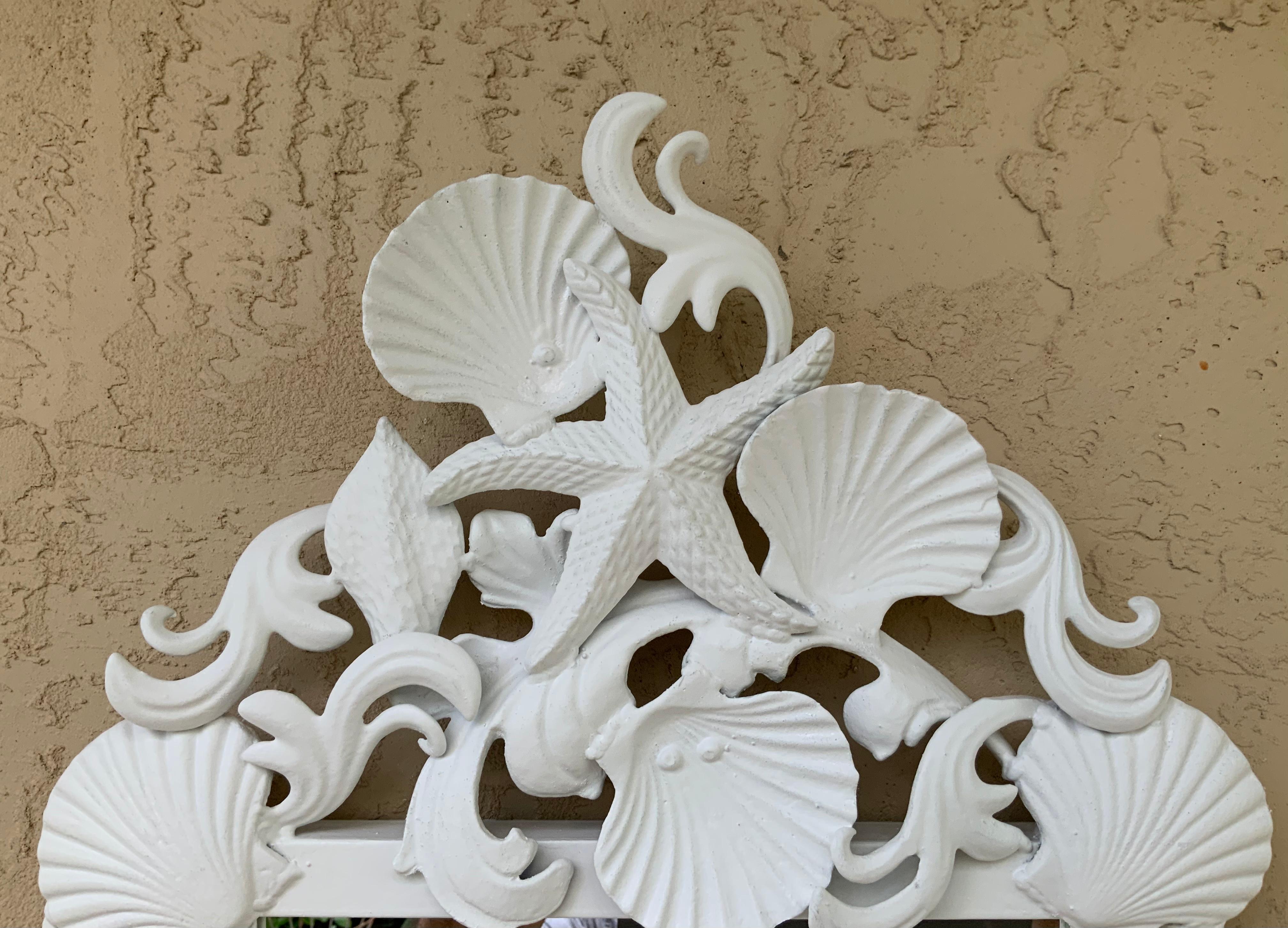 White Iron Sea Shell Mirror 1
