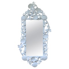 White Iron Sea Shell Mirror