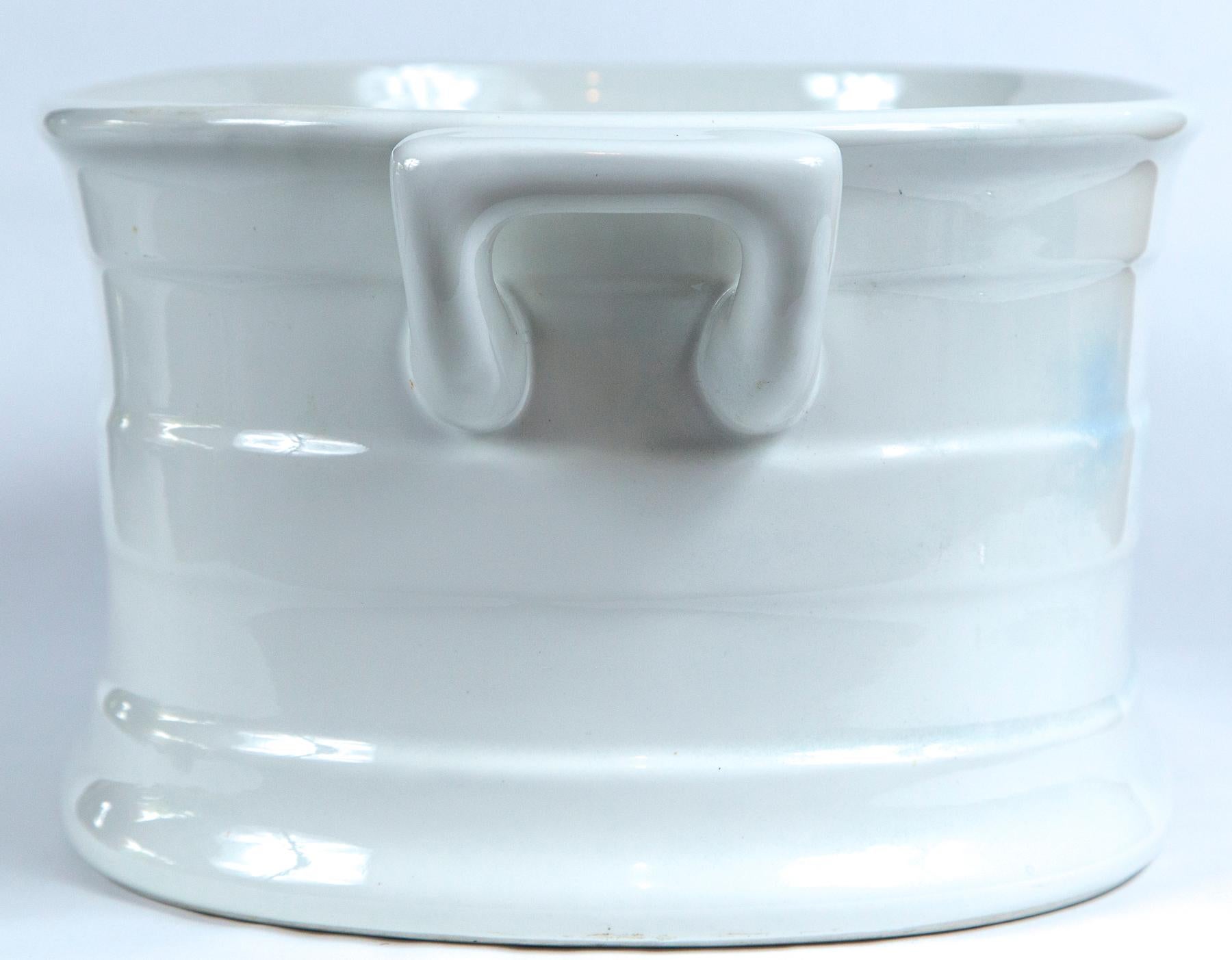 White Ironstone Foot Bath, circa 1920s 1