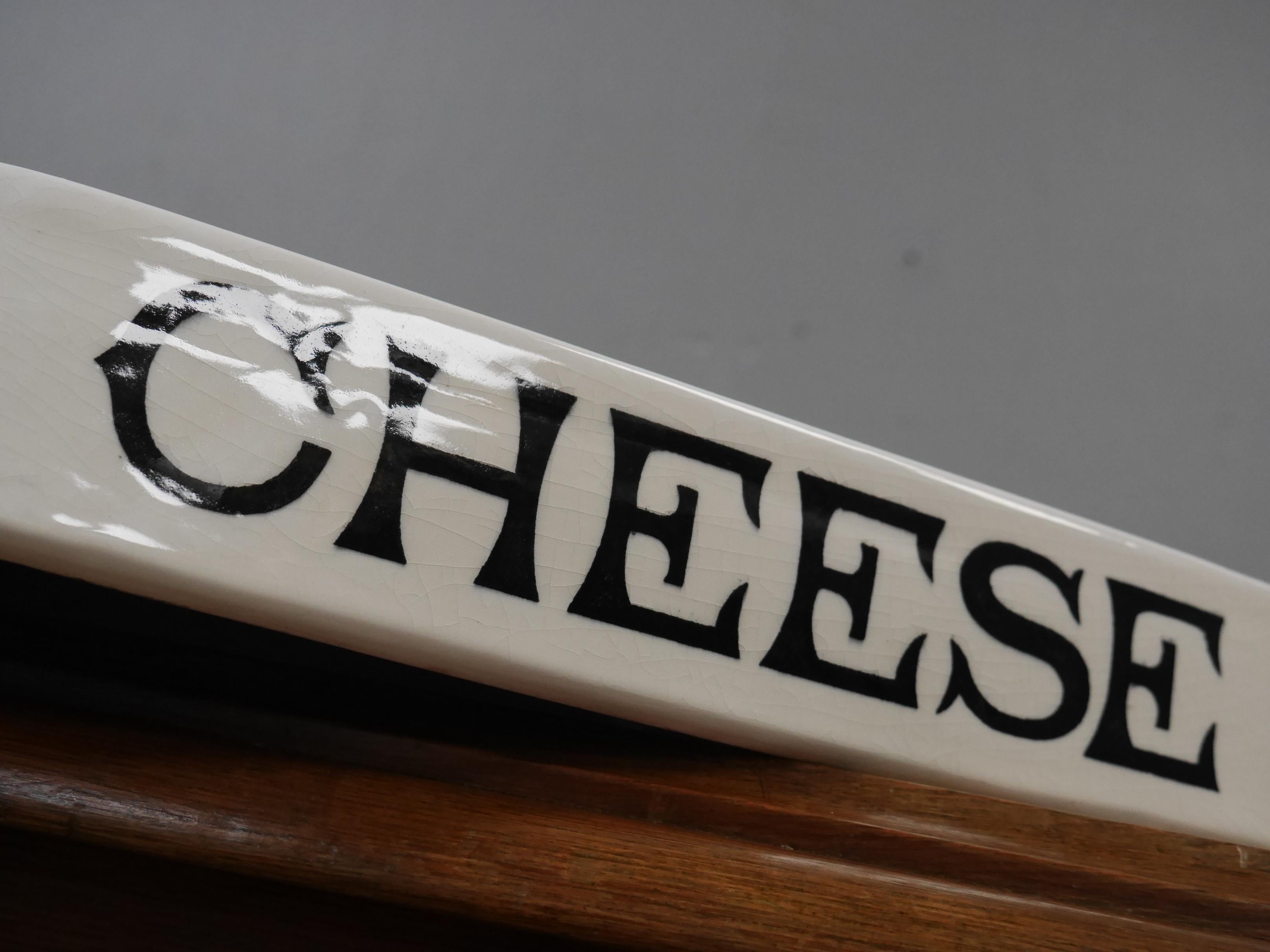 Country White Ironstone Grocer's Cheese Slab