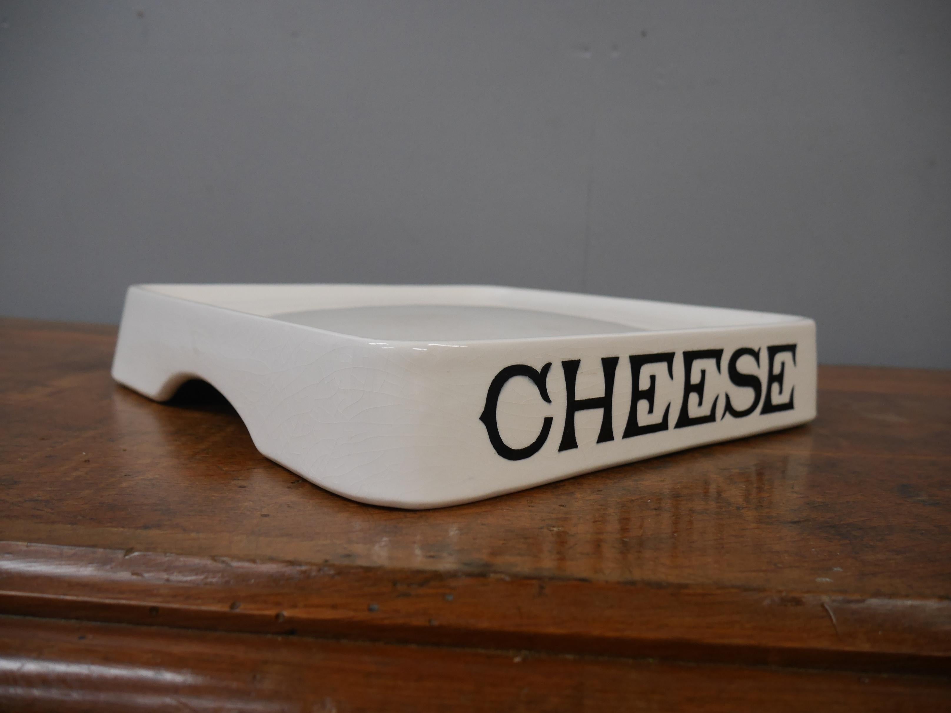 British White Ironstone Grocer's Cheese Slab