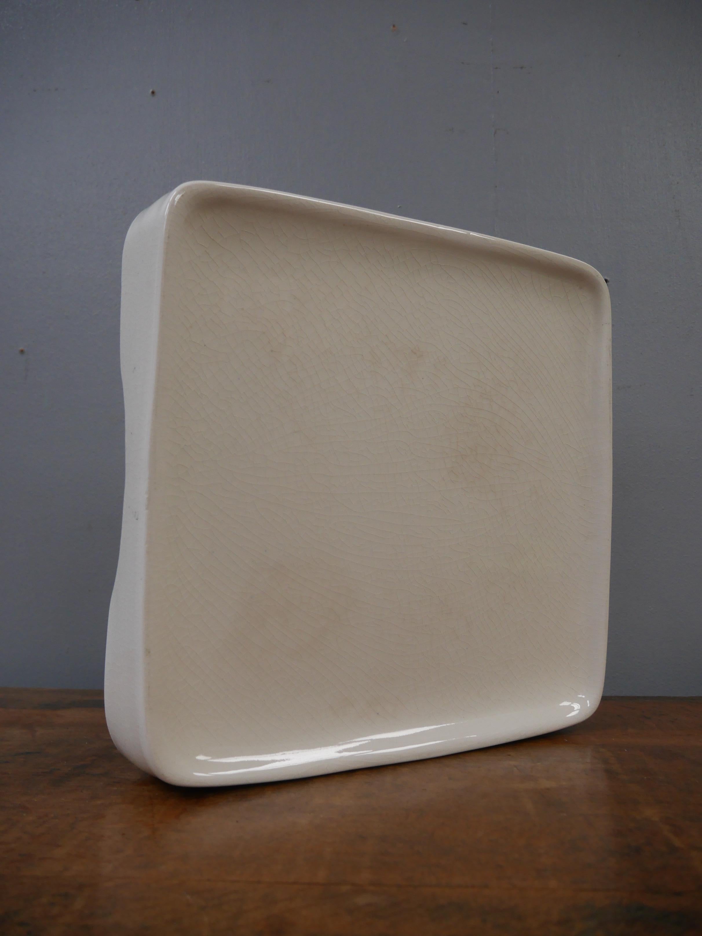 White Ironstone Grocer's Cheese Slab In Good Condition In Downham Market, GB