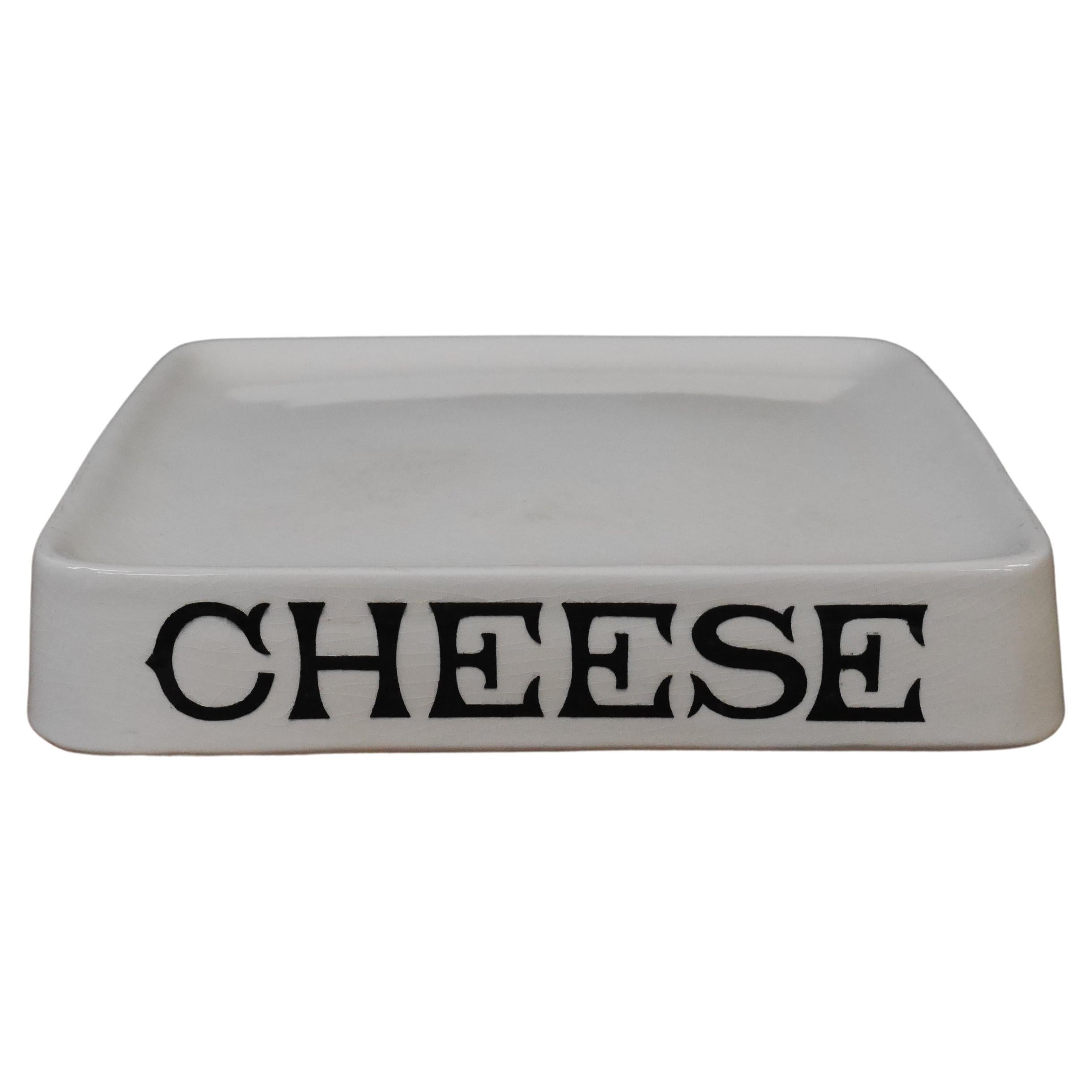 White Ironstone Grocer's Cheese Slab