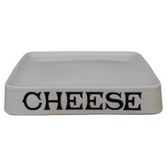 Vintage White Ironstone Grocer's Cheese Slab