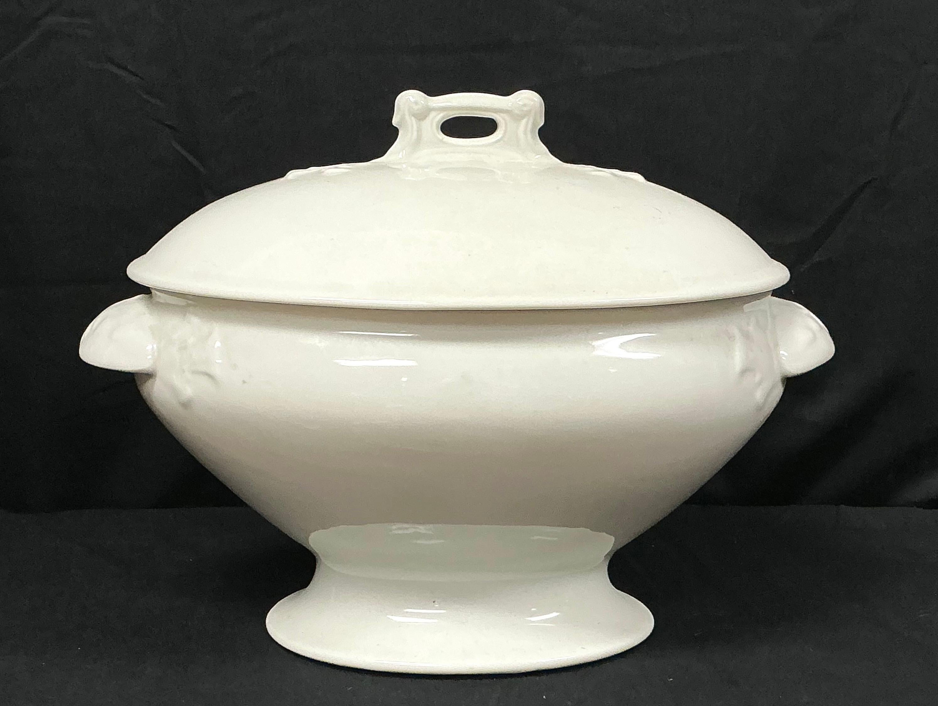 White Ironstone Soup Tureen with Lid For Sale 5