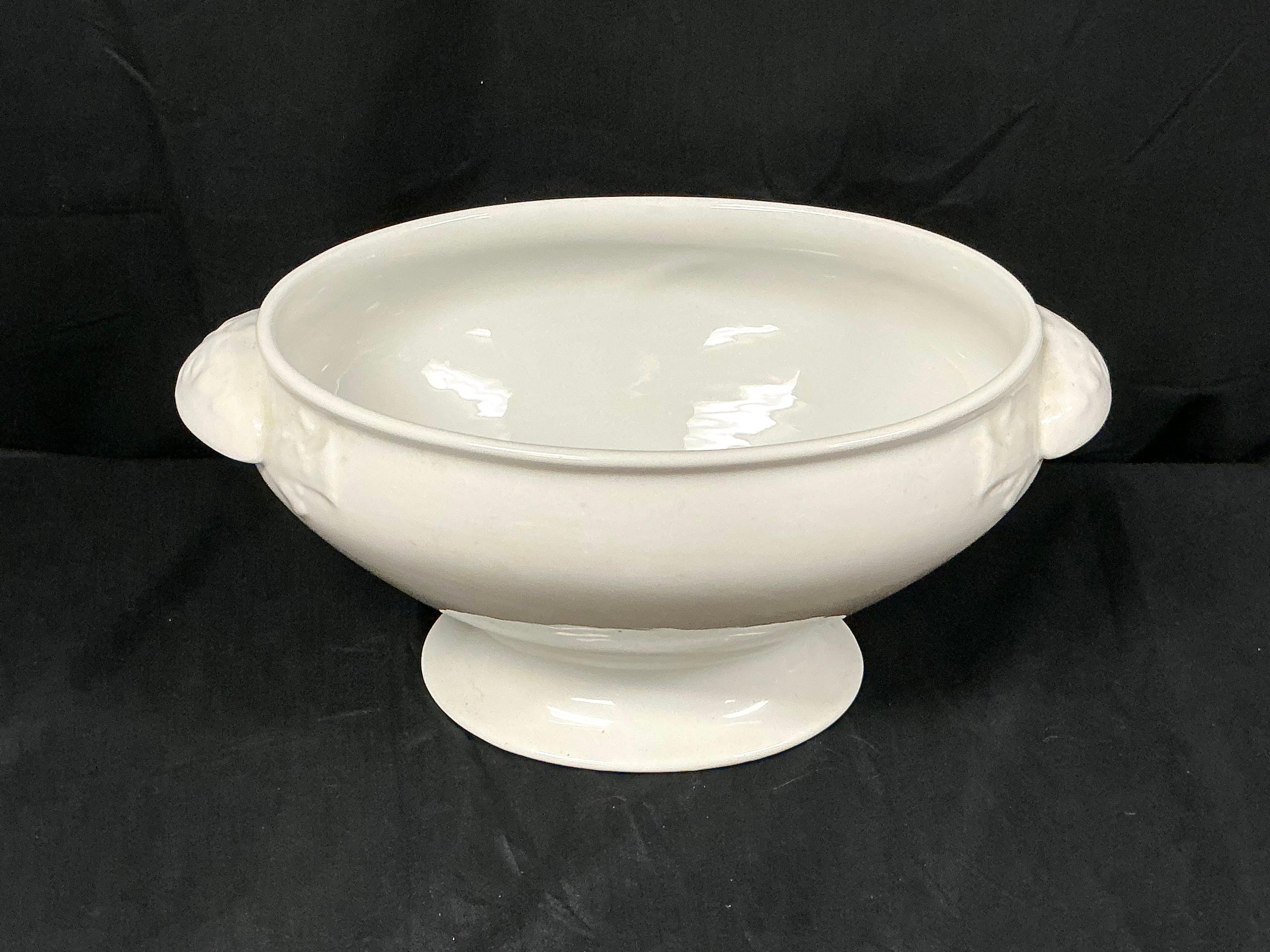 19th Century White Ironstone Soup Tureen with Lid For Sale