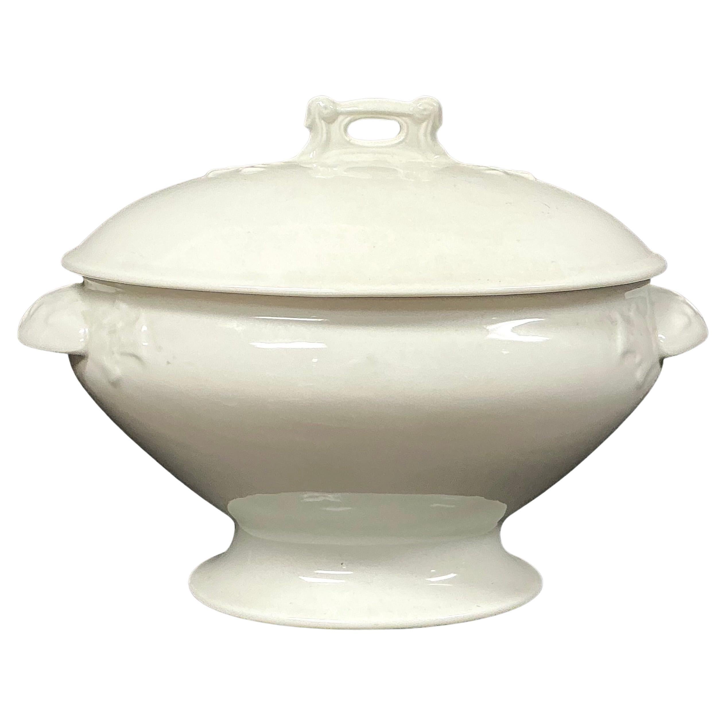 White Ironstone Soup Tureen with Lid