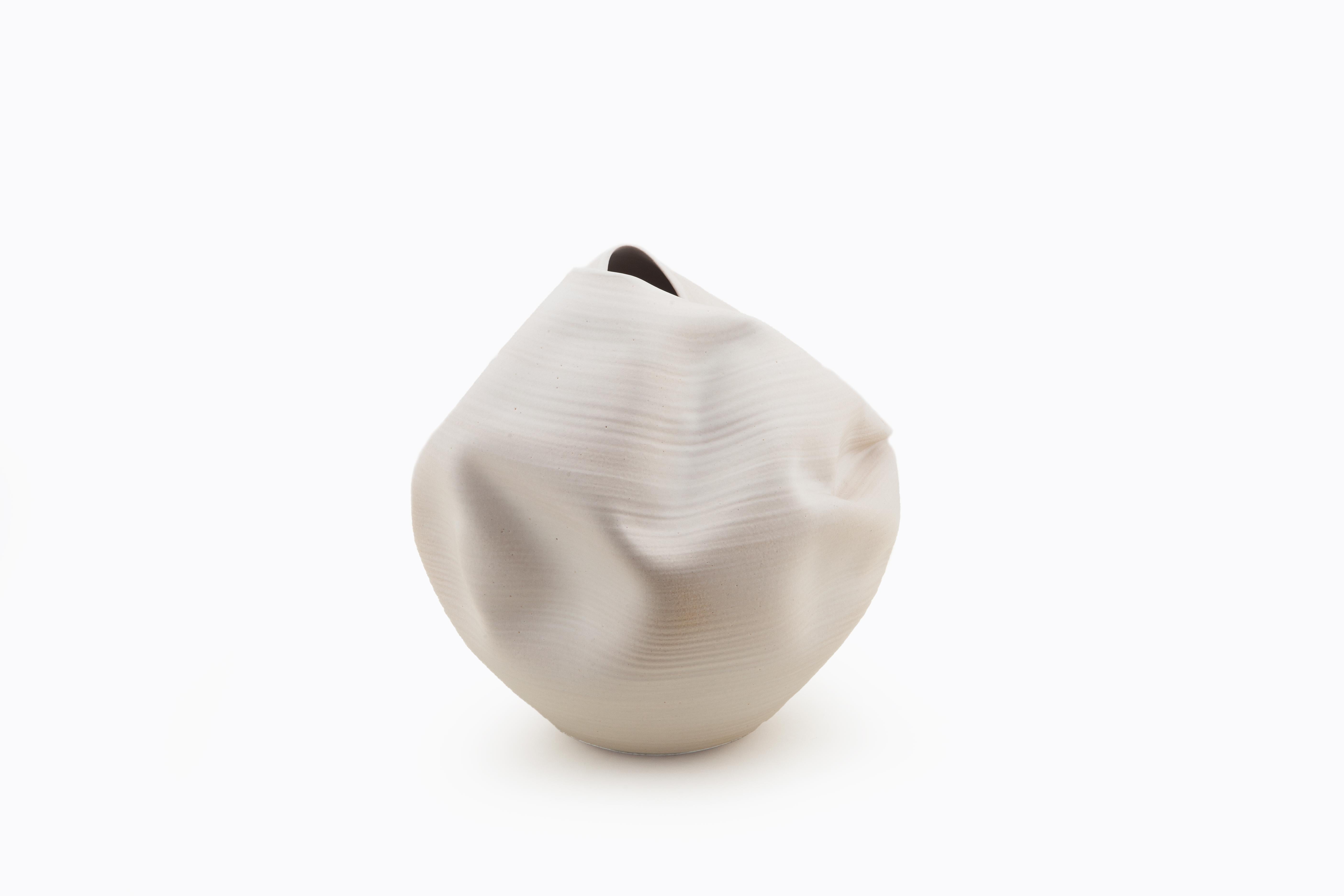 Organic Modern White Irregular Form, Vase, Interior Sculpture or Vessel, Objet D'Art