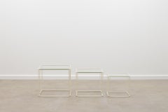 White Isocele Nesting Tables by Max Sauze for Atrow France, 70’s