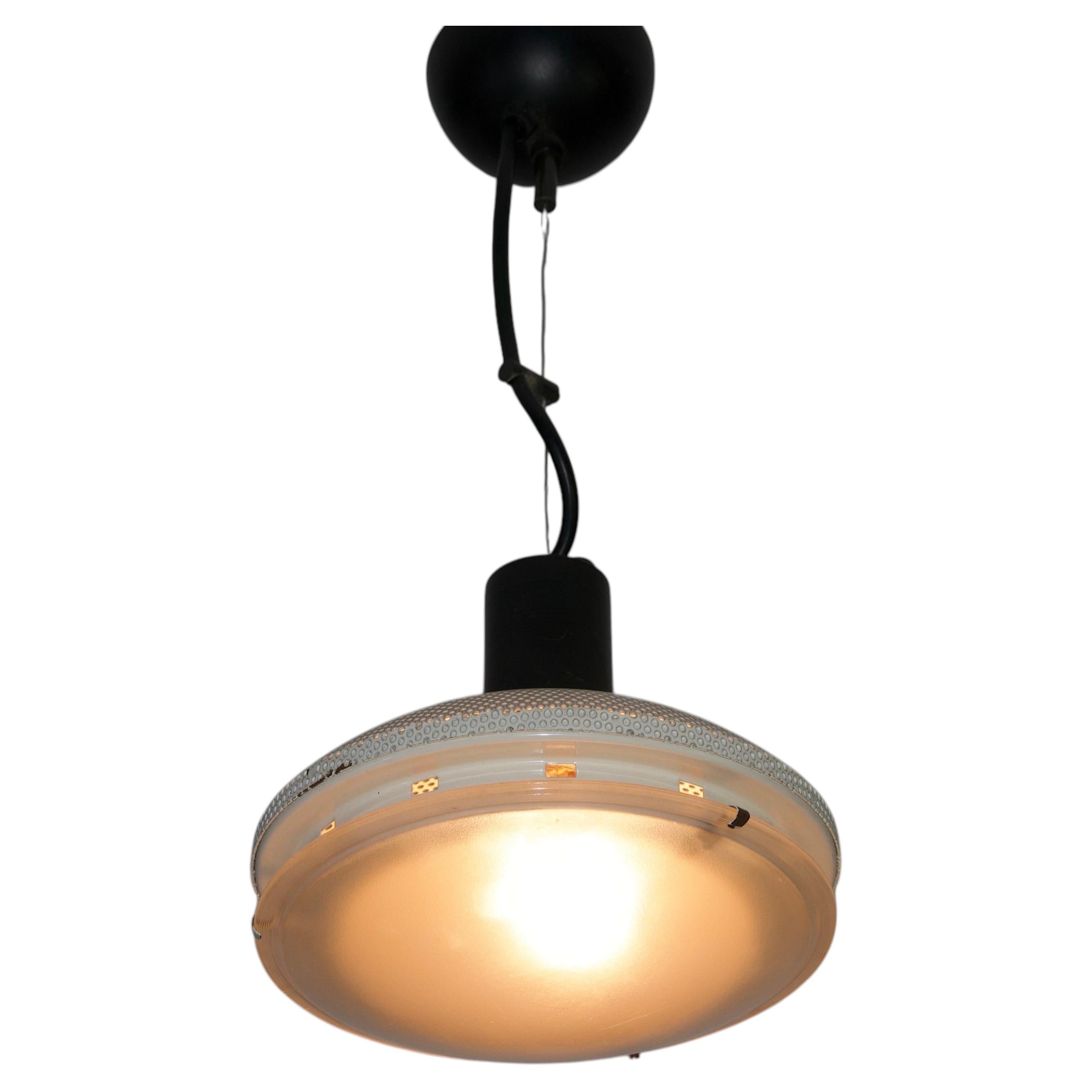 White Italian Ceiling Lamp, 1970s For Sale