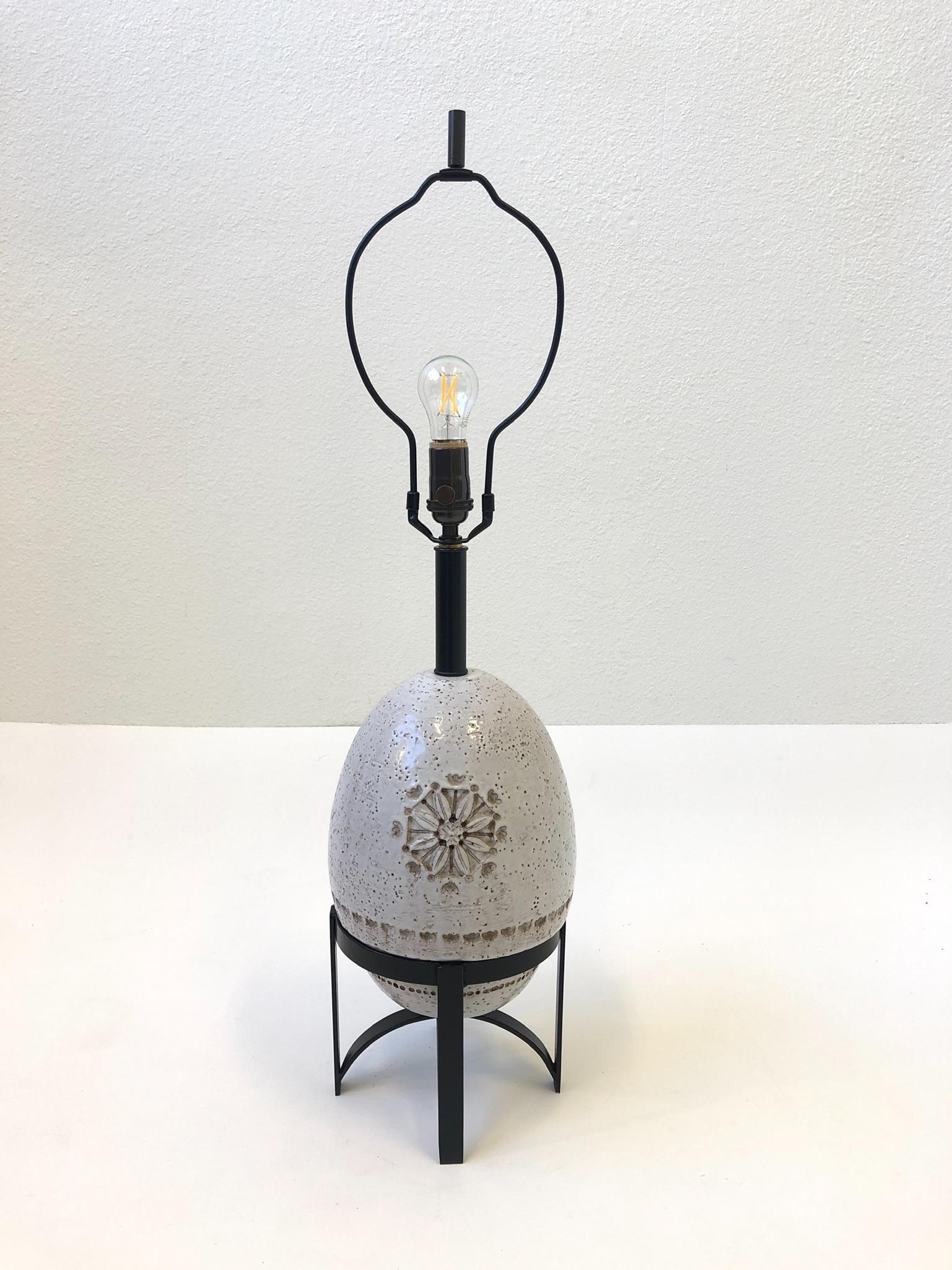 Lampada da tavolo in ceramica bianca italiana di Bitossi in vendita 2