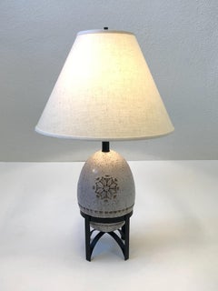 White Italian Ceramic Table Lamp by Bitossi