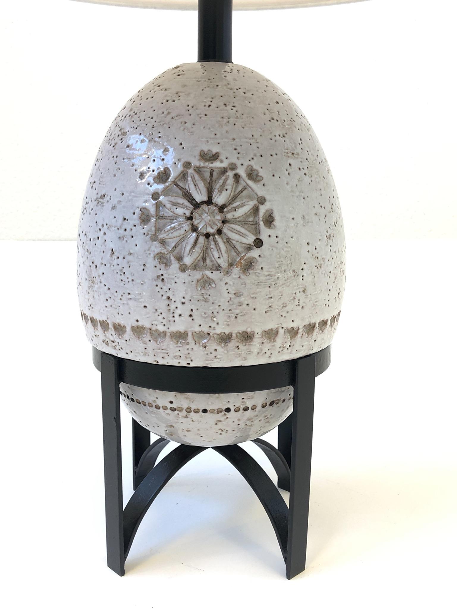 Lampada da tavolo in ceramica bianca italiana di Bitossi In condizioni buone in vendita a Palm Springs, CA