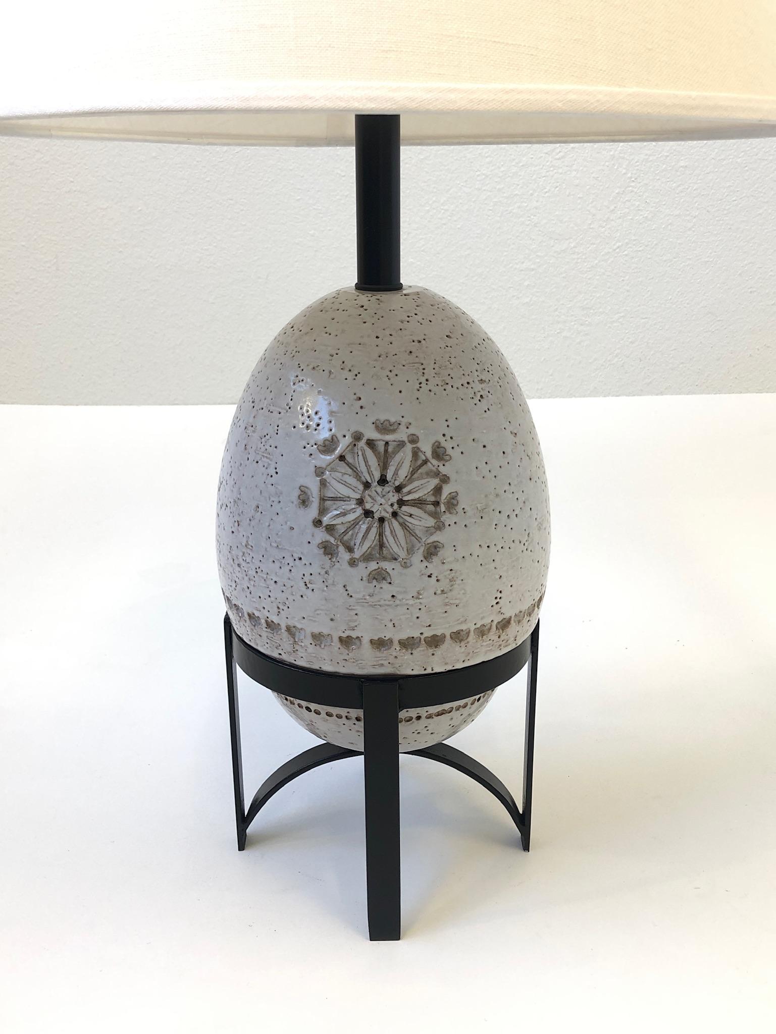 Lampada da tavolo in ceramica bianca italiana di Bitossi in vendita 1